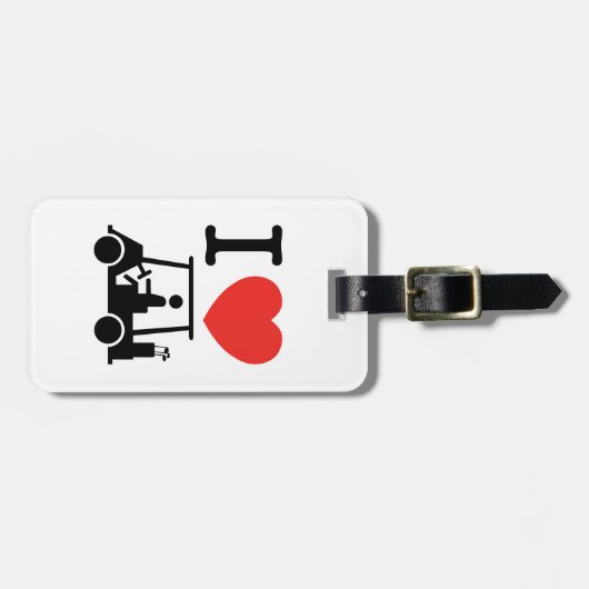 I Herz (Liebe) Golfplatz Gepäckanhänger (Vorderseite horizontal)