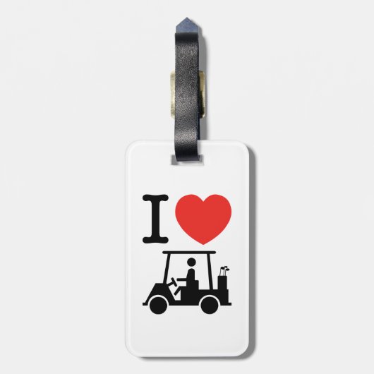 I Herz (Liebe) Golfplatz Gepäckanhänger (Rückseite vertikal)