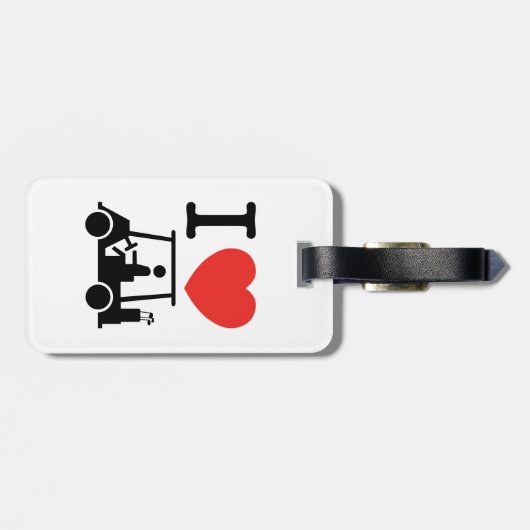 I Herz (Liebe) Golfplatz Gepäckanhänger (Rückseite horizontal)