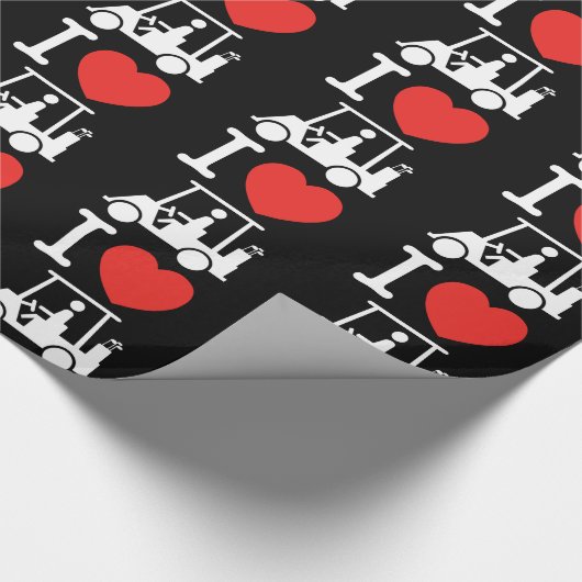 I Herz (Liebe) Golfplatz Geschenkpapier (Ecke)