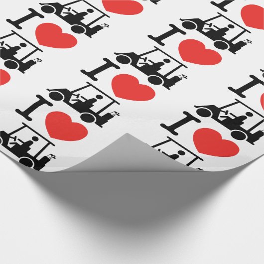 I Herz (Liebe) Golfplatz Geschenkpapier (Ecke)