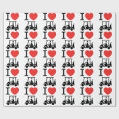 I Herz (Liebe) Golfplatz Geschenkpapier (Flach)