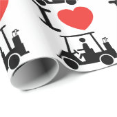 I Herz (Liebe) Golfplatz Geschenkpapier (Rolleneckpunkt)