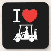 I Herz (Liebe) Golfplatz Getränkeuntersetzer (Vorderseite)
