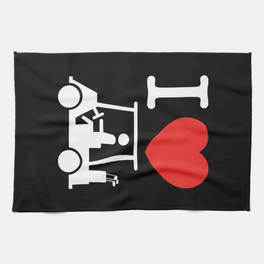 I Herz (Liebe) Golfplatz Handtuch (Horizontal)