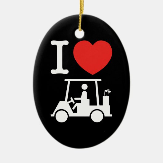 I Herz (Liebe) Golfplatz Keramik Ornament (Vorne)