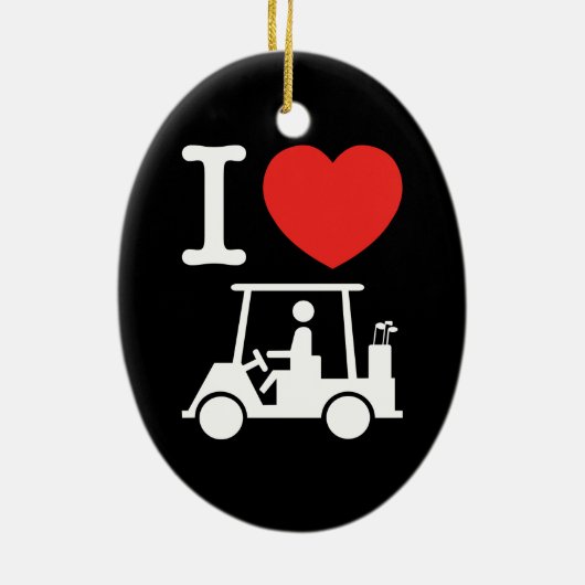 I Herz (Liebe) Golfplatz Keramik Ornament (Hinten)