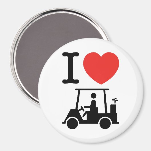I Herz (Liebe) Golfplatz Magnet (Vorderseite/Rückseite)