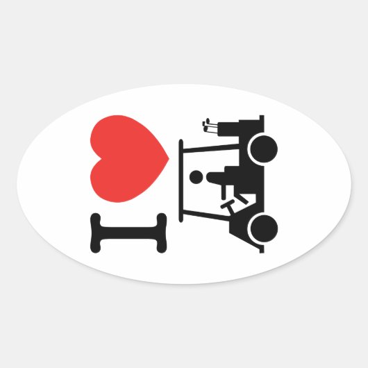 I Herz (Liebe) Golfplatz Ovaler Aufkleber (Vorderseite)