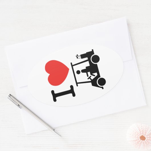 I Herz (Liebe) Golfplatz Ovaler Aufkleber (Umschlag)