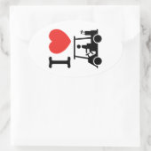 I Herz (Liebe) Golfplatz Ovaler Aufkleber (Tasche)