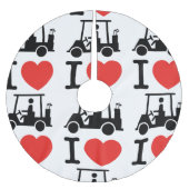 I Herz (Liebe) Golfplatz Polyester Weihnachtsbaumdecke (Vorderseite)