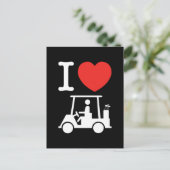 I Herz (Liebe) Golfplatz Postkarte (Stehend Vorderseite)