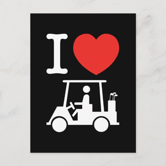 I Herz (Liebe) Golfplatz Postkarte (Vorderseite)