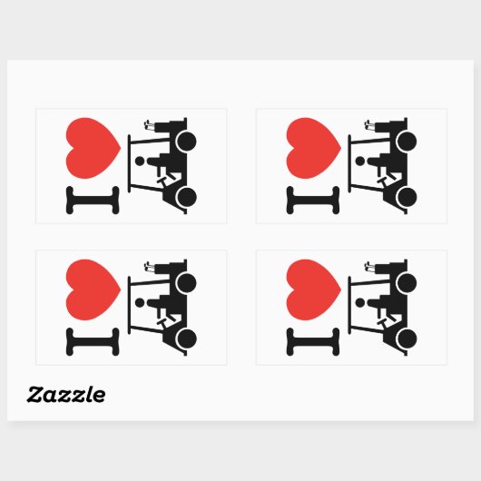 I Herz (Liebe) Golfplatz Rechteckiger Aufkleber (Blatt)