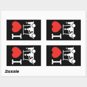 I Herz (Liebe) Golfplatz Rechteckiger Aufkleber (Blatt)