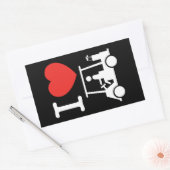 I Herz (Liebe) Golfplatz Rechteckiger Aufkleber (Umschlag)