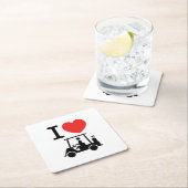 I Herz (Liebe) Golfplatz Rechteckiger Pappuntersetzer (Vor Ort)