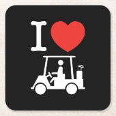 I Herz (Liebe) Golfplatz Rechteckiger Pappuntersetzer (Vorderseite)