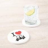 I Herz (Liebe) Golfplatz Sandstein Untersetzer (Seite)