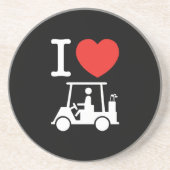 I Herz (Liebe) Golfplatz Untersetzer (Vorne)