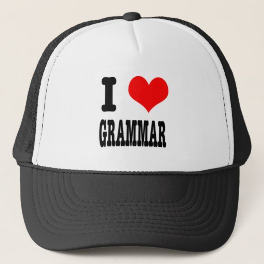 I HERZ (LIEBE) GRAMMAR TRUCKERKAPPE (Vorderseite)