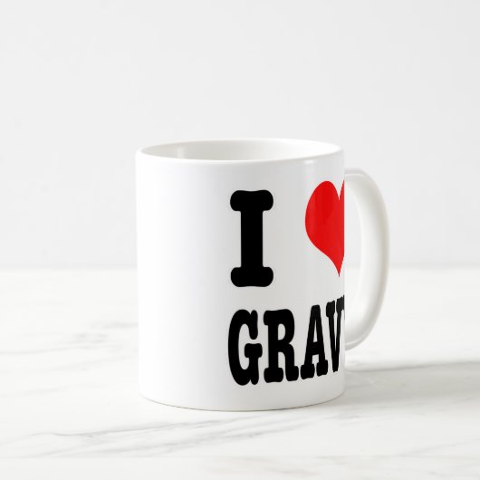 I HERZ (LIEBE) GRAVY KAFFEETASSE (VorderseiteRechts)