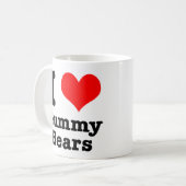I HERZ (LIEBE) Gummibären Kaffeetasse (Vorderseite Links)