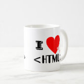 I Herz (Liebe) HTML-Tasse Kaffeetasse (VorderseiteRechts)