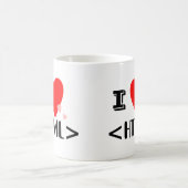 I Herz (Liebe) HTML-Tasse Kaffeetasse (Mittel)
