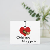 I Herz-Liebe-Hühner-Nuggets Postkarte (Stehend Vorderseite)