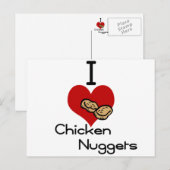 I Herz-Liebe-Hühner-Nuggets Postkarte (Vorne/Hinten)