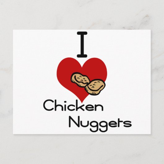I Herz-Liebe-Hühner-Nuggets Postkarte (Vorderseite)