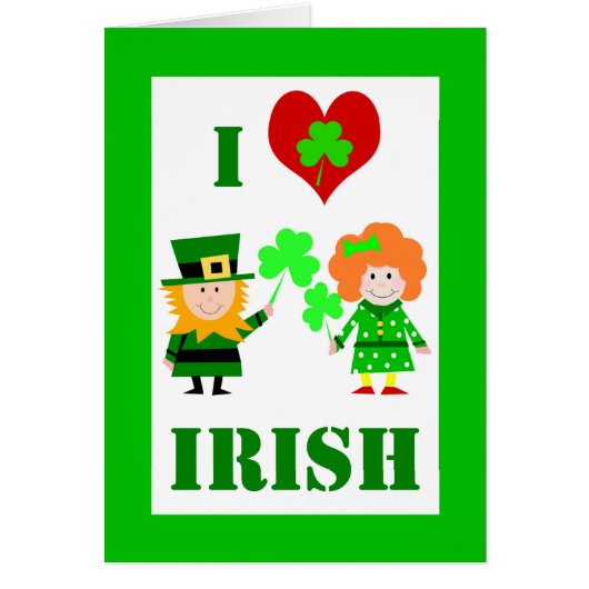 I Herz / Liebe Irisch, St. Patrick's Day, Niedlich (Vorne)