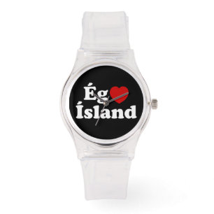 I Herz (Liebe) Island [Ég Elska Ísland] Island Armbanduhr