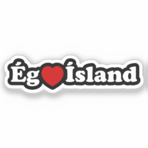 I Herz (Liebe) Island [Ég Elska Ísland] Island Aufkleber