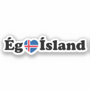 I Herz (Liebe) Island [Ég Elska Ísland] Island Aufkleber
