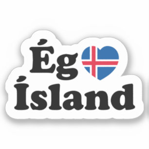 I Herz (Liebe) Island [Ég Elska Ísland] Island Aufkleber