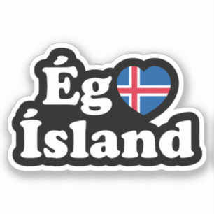 I Herz (Liebe) Island [Ég Elska Ísland] Island Aufkleber