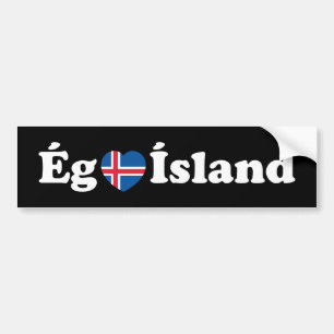 I Herz (Liebe) Island [Ég Elska Ísland] Island Autoaufkleber