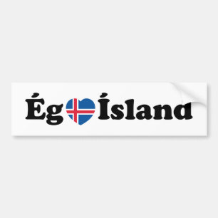 I Herz (Liebe) Island [Ég Elska Ísland] Island Autoaufkleber