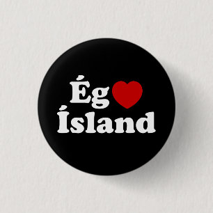 I Herz (Liebe) Island [Ég Elska Ísland] Island Button
