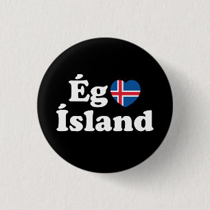 I Herz (Liebe) Island [Ég Elska Ísland] Island Button