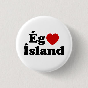 I Herz (Liebe) Island [Ég Elska Ísland] Island Button