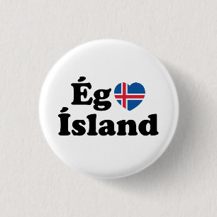 I Herz (Liebe) Island [Ég Elska Ísland] Island Button