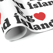 I Herz (Liebe) Island [Ég Elska Ísland] Island Geschenkpapier (Rolleneckpunkt)