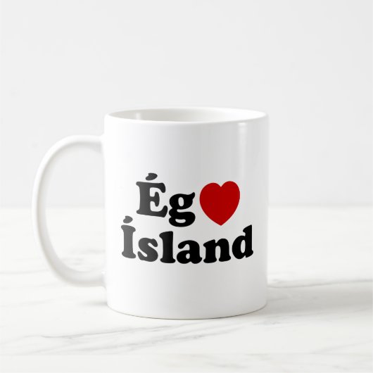 I Herz (Liebe) Island [Ég Elska Ísland] Island Kaffeetasse (Links)