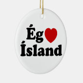 I Herz (Liebe) Island [Ég Elska Ísland] Island Keramik Ornament (Rechts)