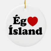 I Herz (Liebe) Island [Ég Elska Ísland] Island Keramik Ornament (Hinten)