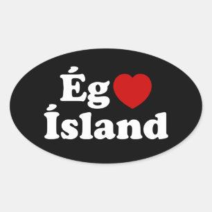I Herz (Liebe) Island [Ég Elska Ísland] Island Ovaler Aufkleber